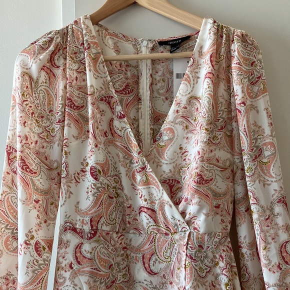 Paisley Print Mock Wrap Dress - Picture 7 of 8